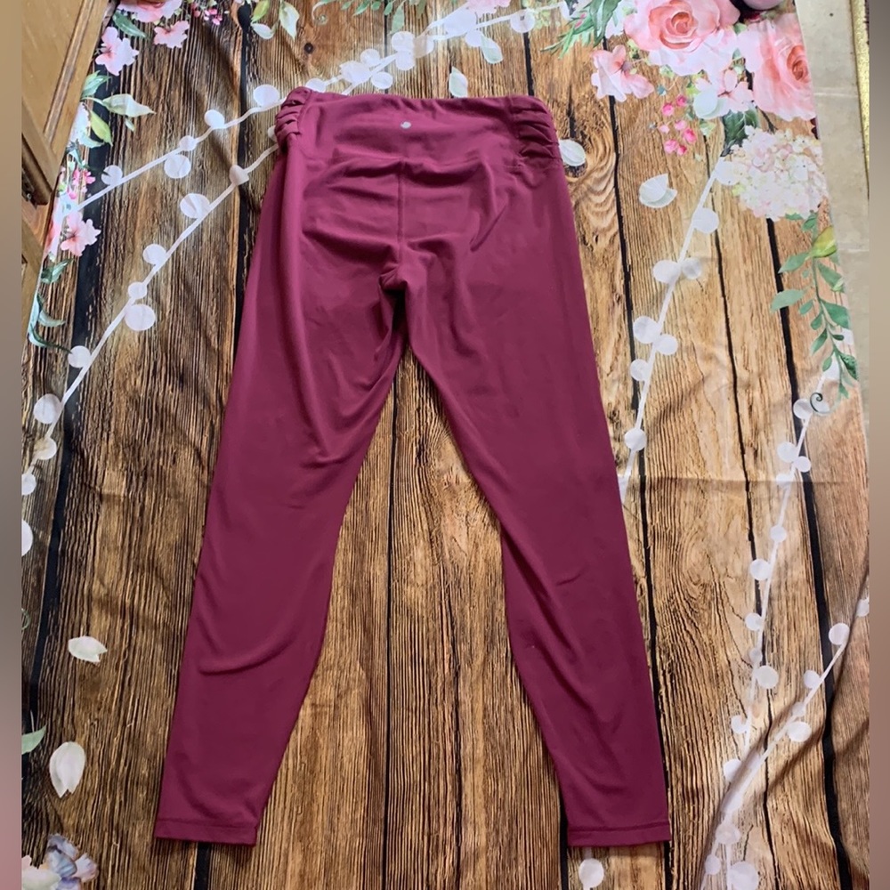 Yogalicious LUX High Rise Soft Raspberry Ruched Side Leggings - Picture 3 of 8